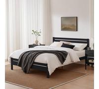 FurnitureboxUK Declan Solid Pine King Size Bed Frame in Dark Grey FurnitureboxUK Dark Grey King