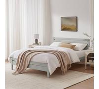 FurnitureboxUK Declan Solid Pine King Size Bed Frame in Light Grey FurnitureboxUK Light Grey King