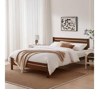 FurnitureboxUK Declan Solid Pine King Size Bed Frame in Walnut FurnitureboxUK Walnut King
