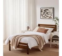 FurnitureboxUK Declan Solid Pine Single Bed Frame in Walnut FurnitureboxUK Walnut Single