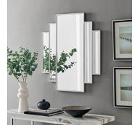 Furnitureboxuk Deco Large 1920S Inspired Silver Framed Wall Mirror Silver One Size