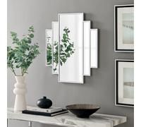 FurnitureboxUK Deco Small 1920s Inspired Silver Framed Wall Mirror FurnitureboxUK Silver