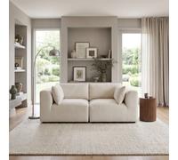 Furnitureboxuk Drift Boucle Fabric 2 Seater Modular Sofa In Cream Cream