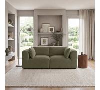Furnitureboxuk Drift Boucle Fabric 2 Seater Modular Sofa In Green Green