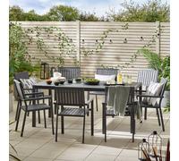 Furniture Box Dubai Outdoor Garden Dining Set 8 Seat Grey, Grey