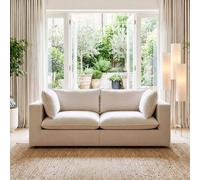 Furnitureboxuk Echo Linen-Look Fabric 2 Seater Modular Sofa In Cream Cream