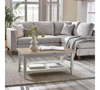 Furniturebox Uk Eden Rectangular Whitewashed & Light Grey Coffee Table