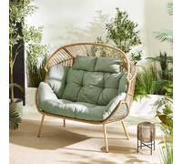 Furnitureboxuk Egg Outdoor Garden Double Chair In Green Green
