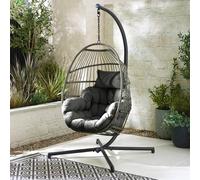 FurnitureboxUK Egg Outdoor Garden Hanging Chair in Grey FurnitureboxUK Grey