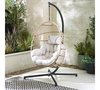 FurnitureboxUK Egg Outdoor Garden Hanging Chair in Light Brown FurnitureboxUK Light Brown
