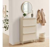 Furnitureboxuk Eira Metal Storage Shoe Cabinet In Cream Cream