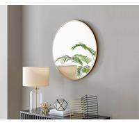FurnitureboxUK Emma 80cm Medium Art Deco Metal Frame Round Hallway Bedroom Dining & Living Room Wall Mirror in Copper FurnitureboxUK Copper