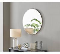 Furnitureboxuk Emma 80Cm Medium Art Deco Metal Frame Round Hallway Bedroom Dining And Living Room Wall Mirror In White White