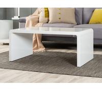 FurnitureboxUK Enzo White High Gloss Rectangular Coffee Table with Sleek Simple Minimalist Design & Curved Edges for Living Rooms FurnitureboxUK White