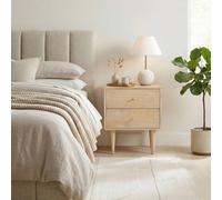 FurnitureboxUK Everest Rectangle White Oak Wood Bedside Table in Light Brown FurnitureboxUK Light Brown