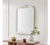 Furnitureboxuk Francis White Wood Large 110X74Cm Overmantle Arch Mirror White