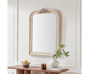 Furnitureboxuk Francis Whitewash Wood Large 110X74Cm Overmantle Arch Mirror White