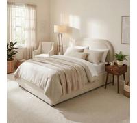 FurnitureboxUK Freja Beige Boucle Fabric Ottoman Double Bed Frame | Size: King FurnitureboxUK Beige King