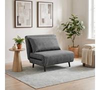 Furnitureboxuk Furniturebox Bobby Dark Grey Single Folding Sofa Bed Chair - Fold-Out Chair Bed - Comfy Single Sofa Bed - Sleeper Sofa Bed Dark Grey