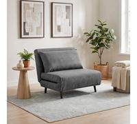 FurnitureboxUK Furniturebox Bobby Dark Grey Single Folding Sofa Bed Chair - Fold-Out Chair Bed - Comfy Single Sofa Bed - Sleeper Sofa Bed FurnitureboxUK Dark Grey Medium