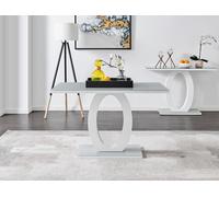 Giovani 120cm 4-Seater Modern Rectangular High Gloss And Glass Dining Table FurnitureboxUK Grey One Size