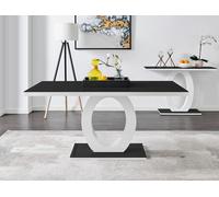 FurnitureboxUK Giovani 160cm 6-Seater Modern Rectangular High Gloss & Glass Dining Table in Black FurnitureboxUK Black