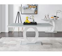 FurnitureboxUK Giovani 160cm 6-Seater Modern Rectangular High Gloss & Glass Dining Table in Grey FurnitureboxUK Grey