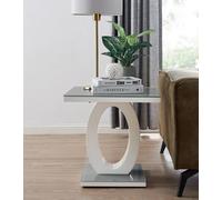 Giovani Modern High Gloss Glass Side End Table - Grey