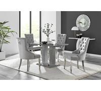 Furniturebox Uk Grey Imperia 4 Table & 4 Elephant Grey Belgravia Chairs