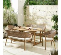 Furnitureboxuk Hamburg & Asa 8 Seat Extending Table Garden Dining Set In Light Oak Light Oak One Size