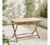 Furniturebox Uk Hamburg Solid Wood 4 Seat Outdoor Folding Dining Table: Rustic Farmhouse Design