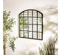 FurnitureboxUK Hinton Medium Arched Window 70x70cm Garden Mirror in Black | Size: 70x70 cm FurnitureboxUK Black 70x70 cm