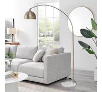 Furnitureboxuk Holden Energy Efficient Metal Floor Arc Standing Lamp Light With Marble Base (Including Bulb) In Gold Gold One Size