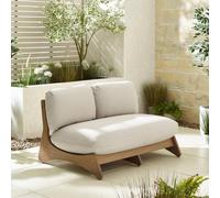 Furnitureboxuk Iko Solid Wood & Cream Garden Sofa In Natural Natural One Size
