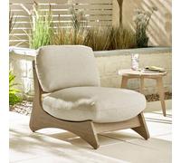 Furnitureboxuk Iko Solid Wood & Cream Outdoor Indoor Accent Chair Cream One Size