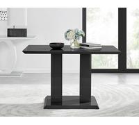 Imperia 120cm 4-Seater Modern High Gloss Pillared Dining Table FurnitureboxUK Black One Size