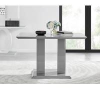 Imperia 120cm 4-Seater Modern High Gloss Pillared Dining Table FurnitureboxUK Grey One Size