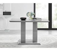 Imperia 120cm 4-Seater Modern High Gloss Pillared Dining Table FurnitureboxUK Grey One Size