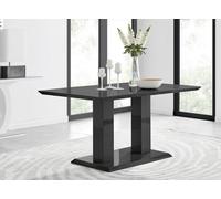 FurnitureboxUK Imperia 150cm 6-Seater Modern High Gloss Pillared Dining Table in Black FurnitureboxUK Black