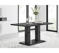Imperia 150cm 6-Seater Modern High Gloss Pillared Dining Table FurnitureboxUK Black One Size