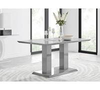 FurnitureboxUK Imperia 150cm 6-Seater Modern High Gloss Pillared Dining Table in Grey FurnitureboxUK Grey