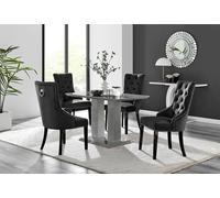 Furniturebox Uk Imperia 4 Grey Dining Table And 4 Black Belgravia Black Leg Chairs
