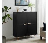 Furnitureboxuk Ivala Black & Copper Effect Sideboard Black Medium