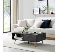 Furnitureboxuk Ivala Black & Copper Effect Storage Coffee Table Black One Size