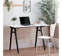 Furnitureboxuk Ivan White Home Office Desk - Gaming Desk With Semi-Matte White Veneer Top - Made In Ukraine In Black Black One Size
