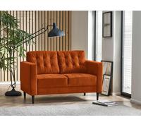 FurnitureboxUK Jade 2-Seater Soft Touch Velvet Sofa With Solid Wood Frame in Burnt Orange FurnitureboxUK Burnt Orange