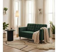 Furnitureboxuk Jade 2-Seater Soft Touch Velvet Sofa With Solid Wood Frame In Emerald Emerald