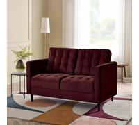 FurnitureboxUK Jade 2-Seater Soft Touch Velvet Sofa With Solid Wood Frame in Maroon FurnitureboxUK Maroon