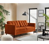 FurnitureboxUK Jade 3-Seater Soft Touch Velvet Sofa With Solid Wood Frame in Burnt Orange FurnitureboxUK Burnt Orange