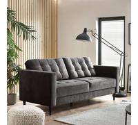 FurnitureboxUK Jade 3-Seater Soft Touch Velvet Sofa With Solid Wood Frame in Dark Grey FurnitureboxUK Dark Grey